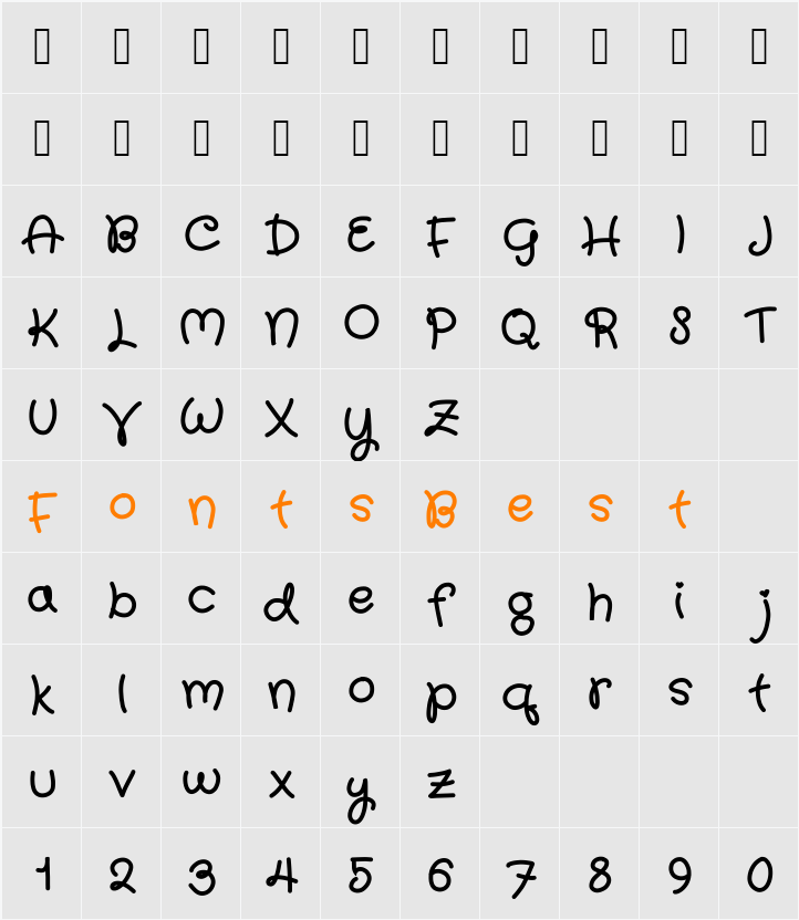 qwurky Character Map