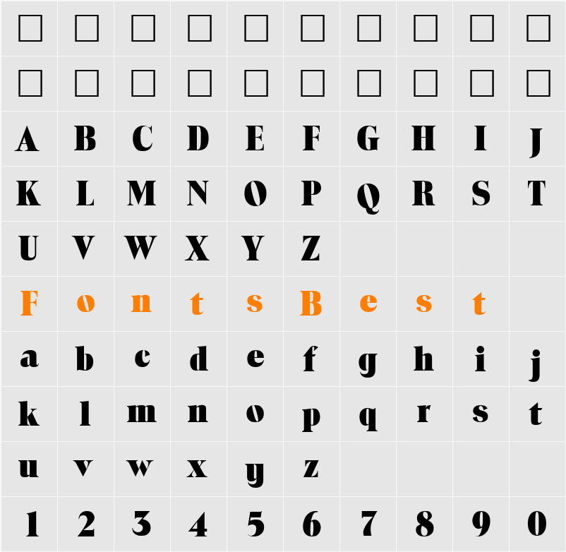 ToledoLH Character Map
