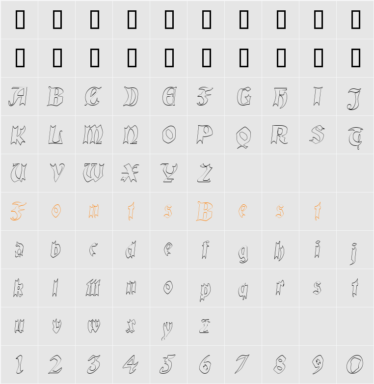 QuaelGothicHollow Character Map