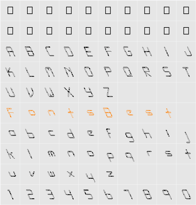FZ DIGITAL 10 SPOTTED LEFTY Character Map