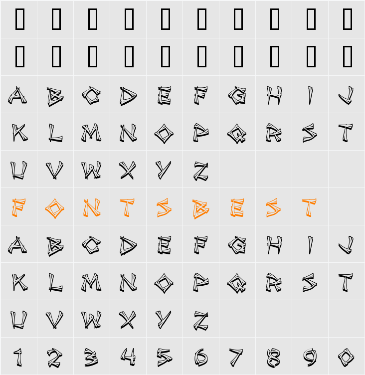 Jade Monkey BTN Split Shadow Character Map