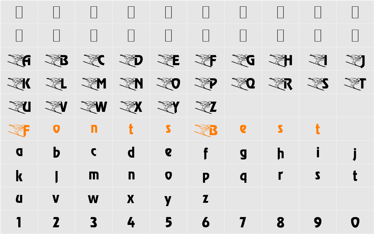 Skiing Becker Character Map