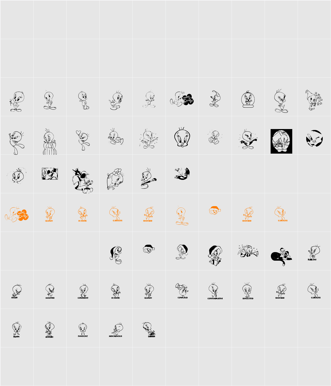 Totally Tweetie Character Map