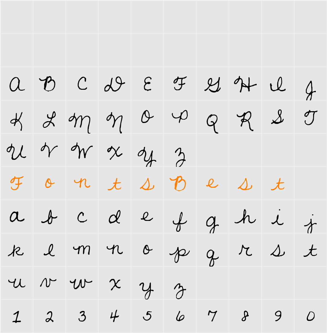 Kristen script alt Character Map