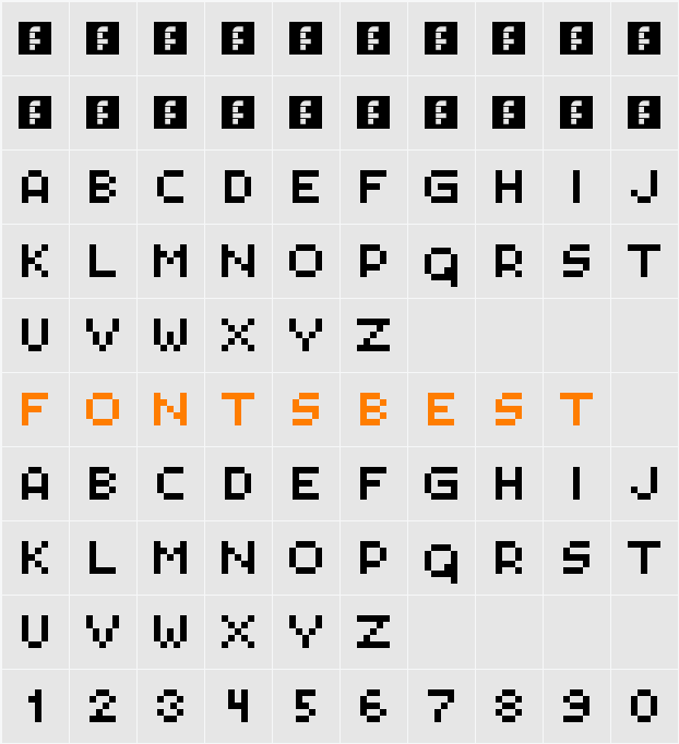 PXLPLZ Character Map