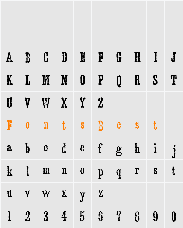 Jawbones Condensed WF Character Map