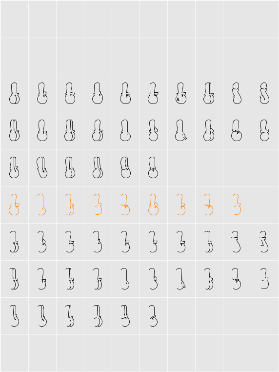 Throw-up Font Character Map
