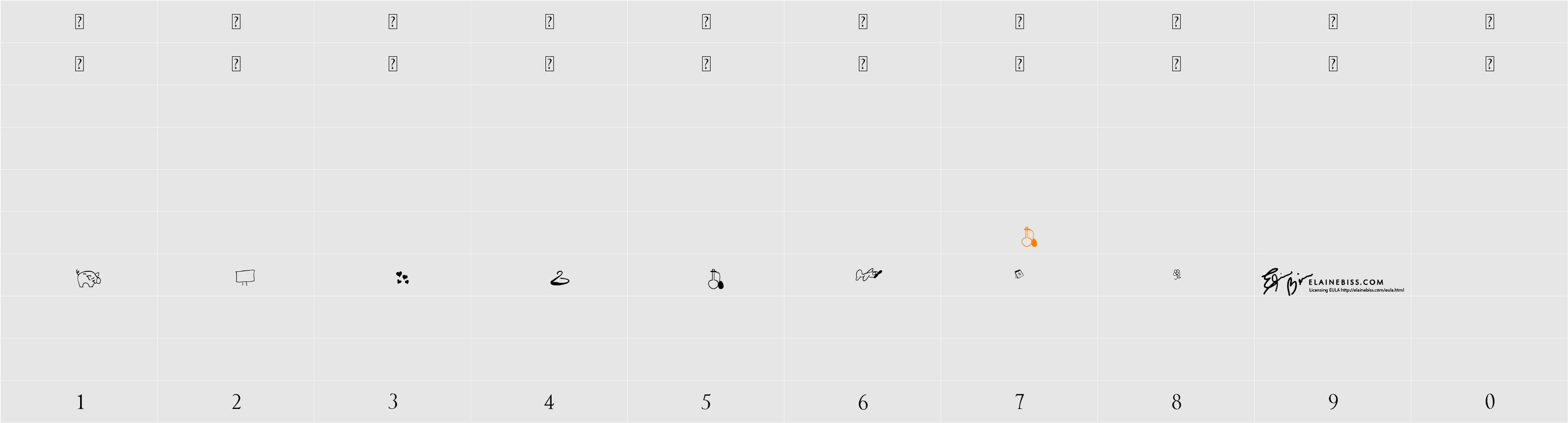Kiddie Sampler Character Map