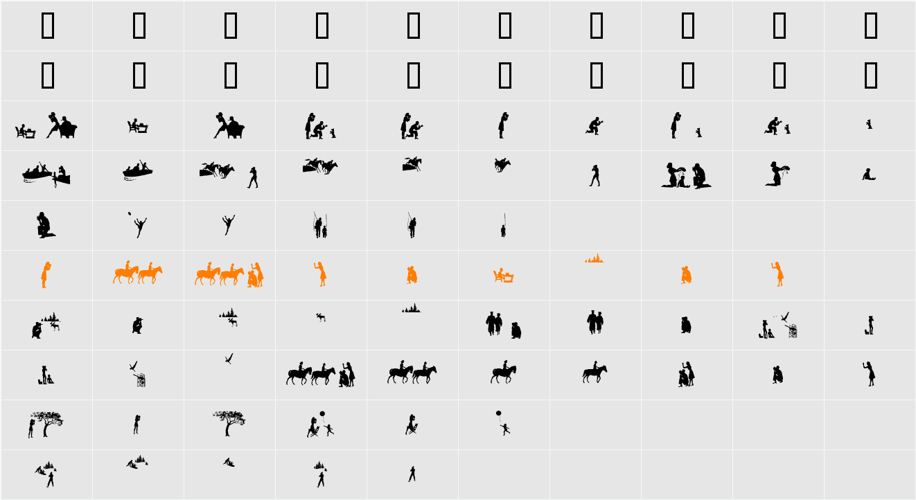 stillframes Character Map