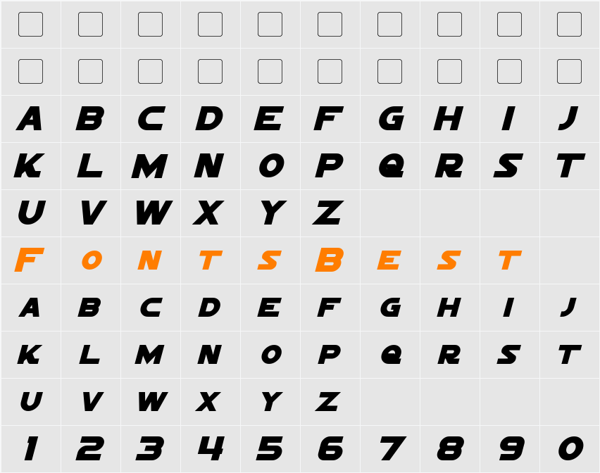 Sigma Five Marquee Character Map