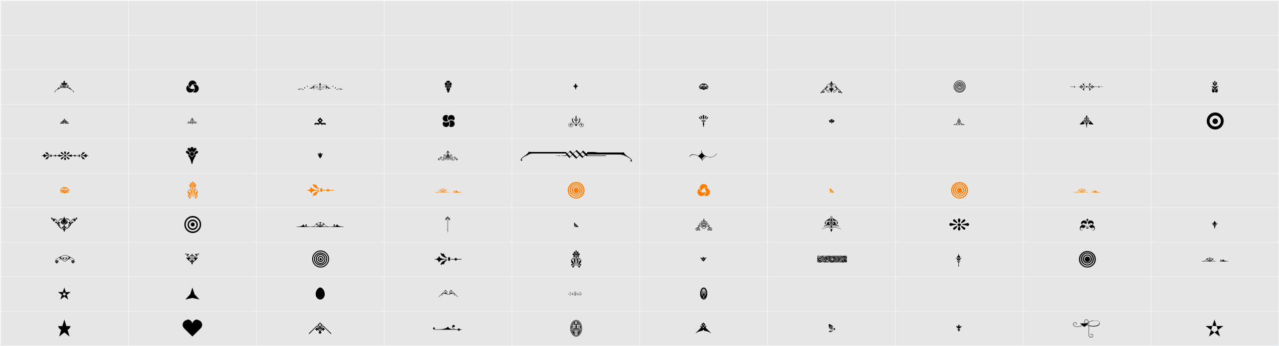 Unnamed Ornaments Series Two Character Map