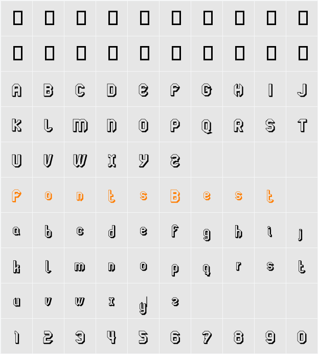 LGF LAGE LOGO tresD Character Map