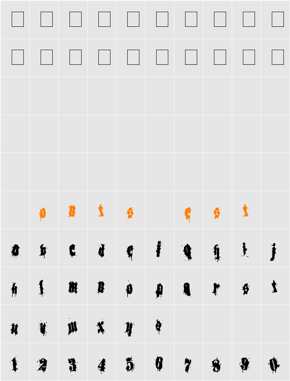 Kirkita Character Map