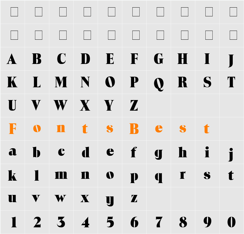 Locura Display SSi Character Map
