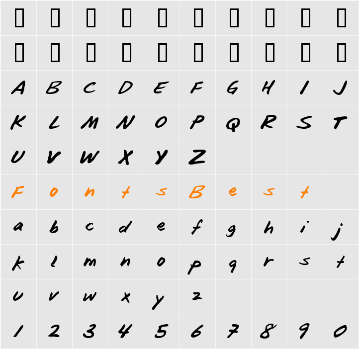 Blunter Character Map