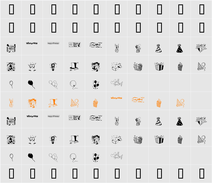 LCR Party Dings Character Map