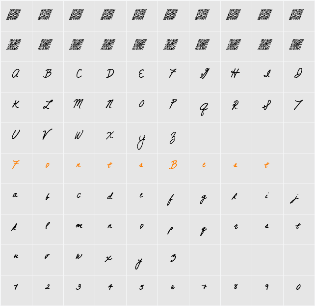 HighBoat Character Map