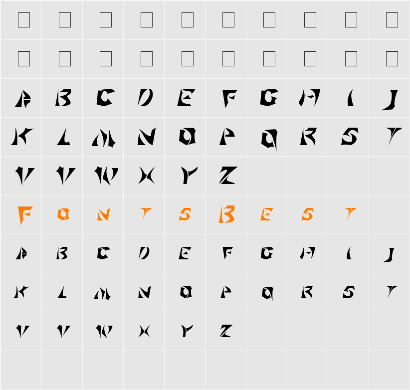 KlingonScript Character Map