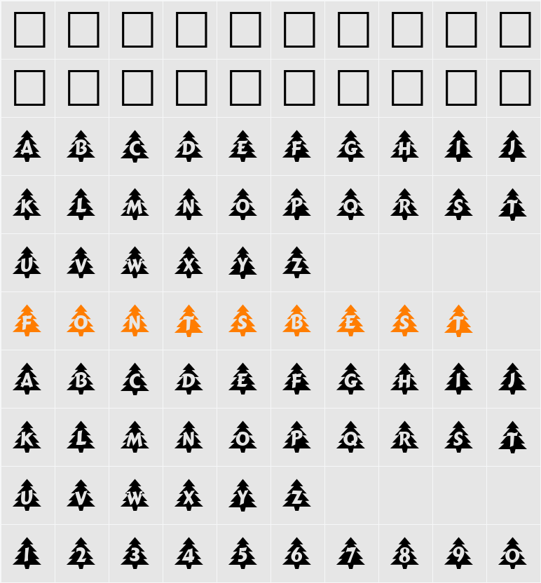 Tanne DB Character Map