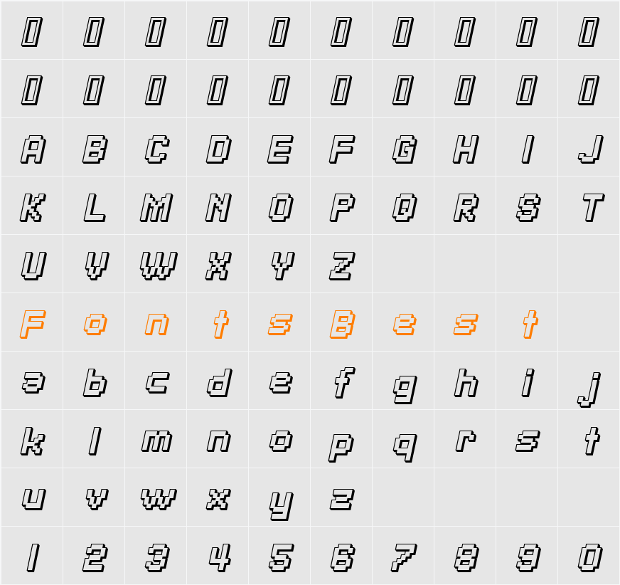 SF Pixelate Shaded Character Map