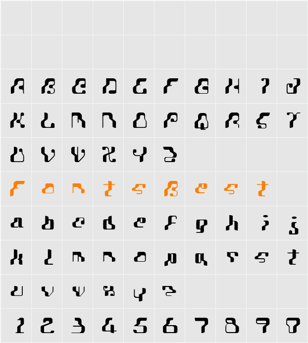 SarcasticCurve Character Map