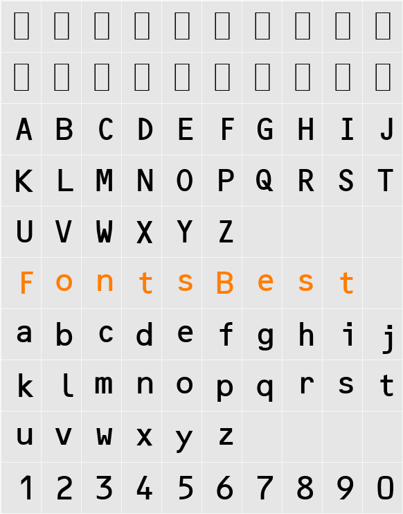Optical B Character Map