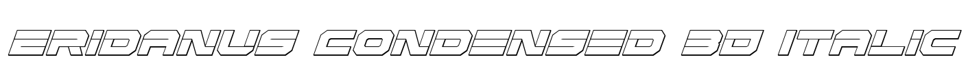 Eridanus Condensed 3D Italic Font Image