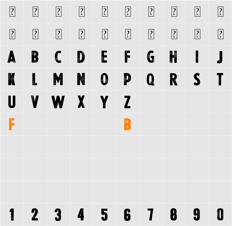 Halftoned Backup Character Map
