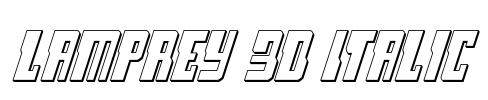 Lamprey 3D Italic Font Image