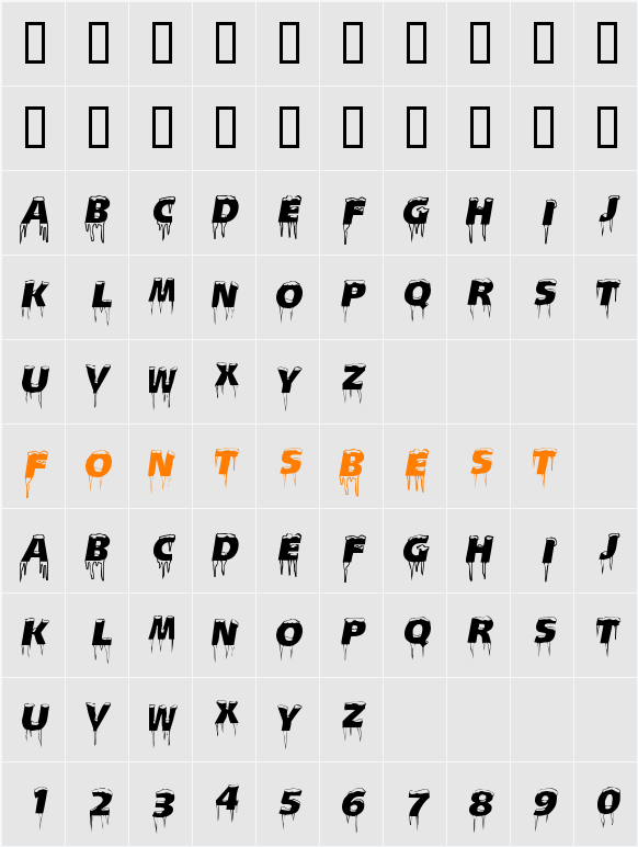 Ice Caps Character Map