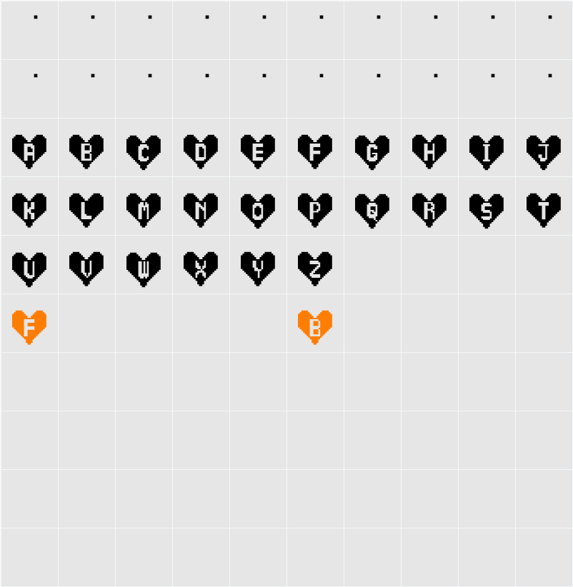 HeartBitFM Character Map