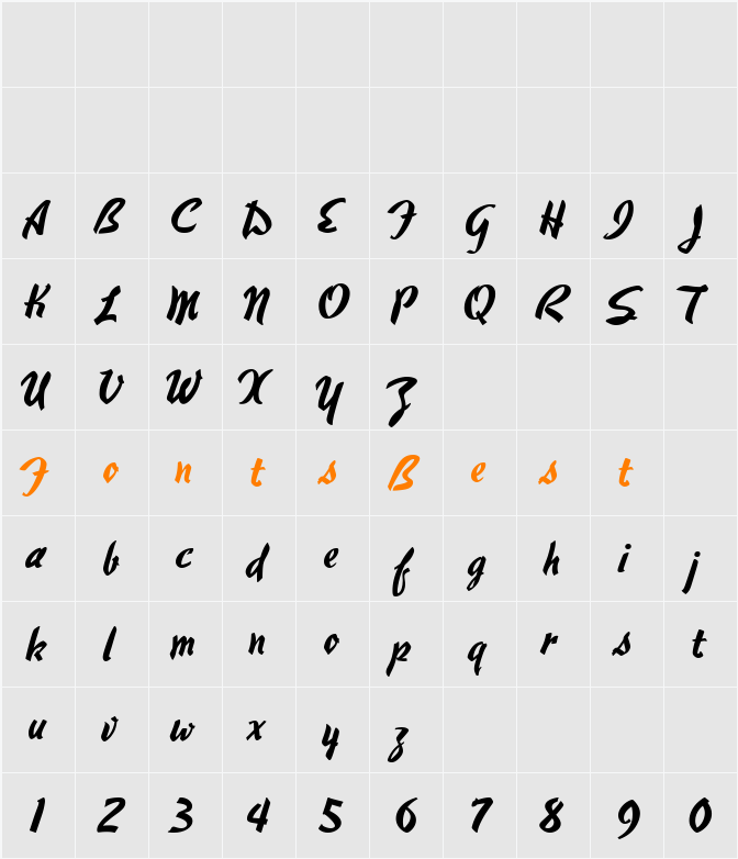 HauserScriptRR Character Map