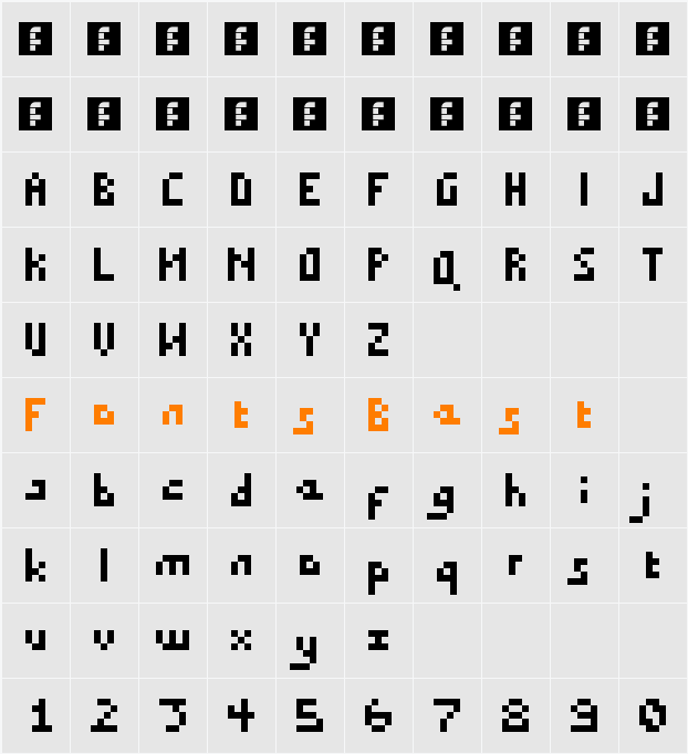 DraconianPixelsMinimal Character Map