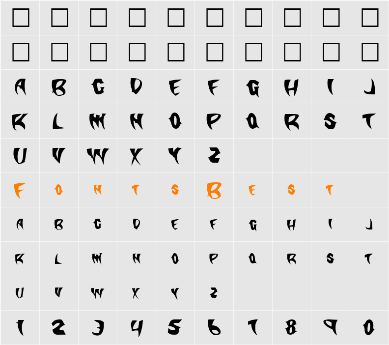 KlingonStilleto Character Map