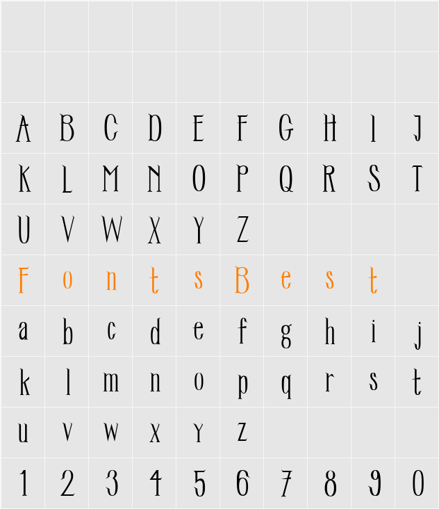 TreeFTR Character Map