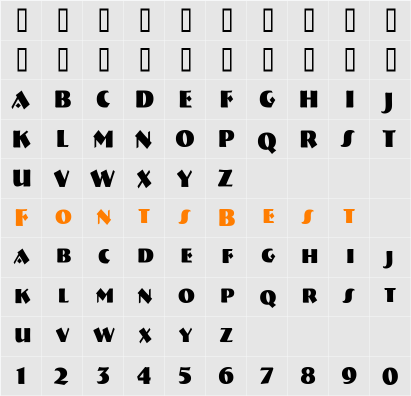 a_BremenCapsNr Character Map