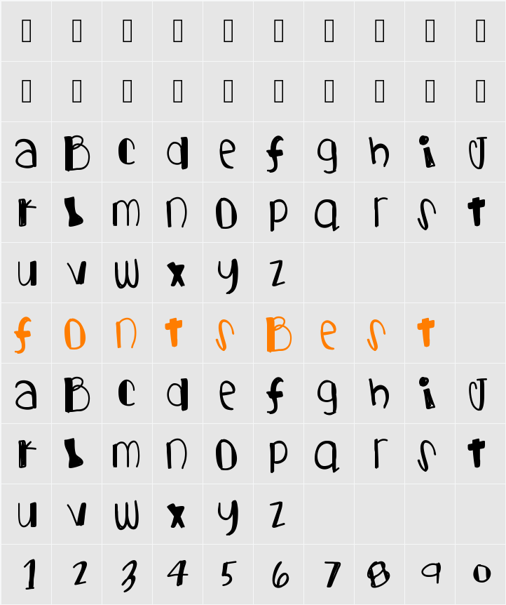 GetLucky Character Map