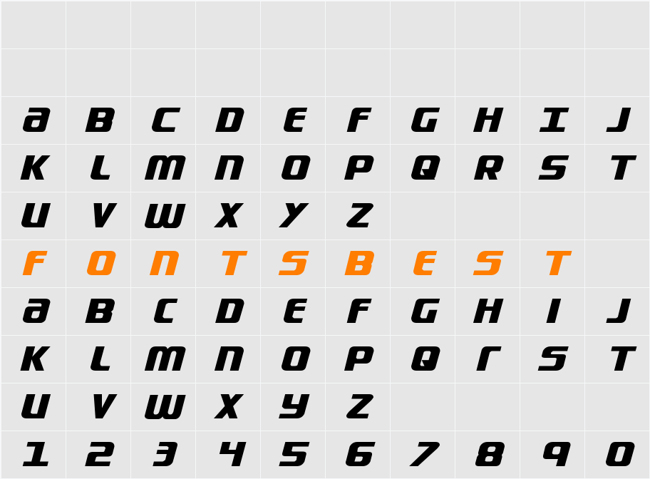 Lightsider Expanded Character Map