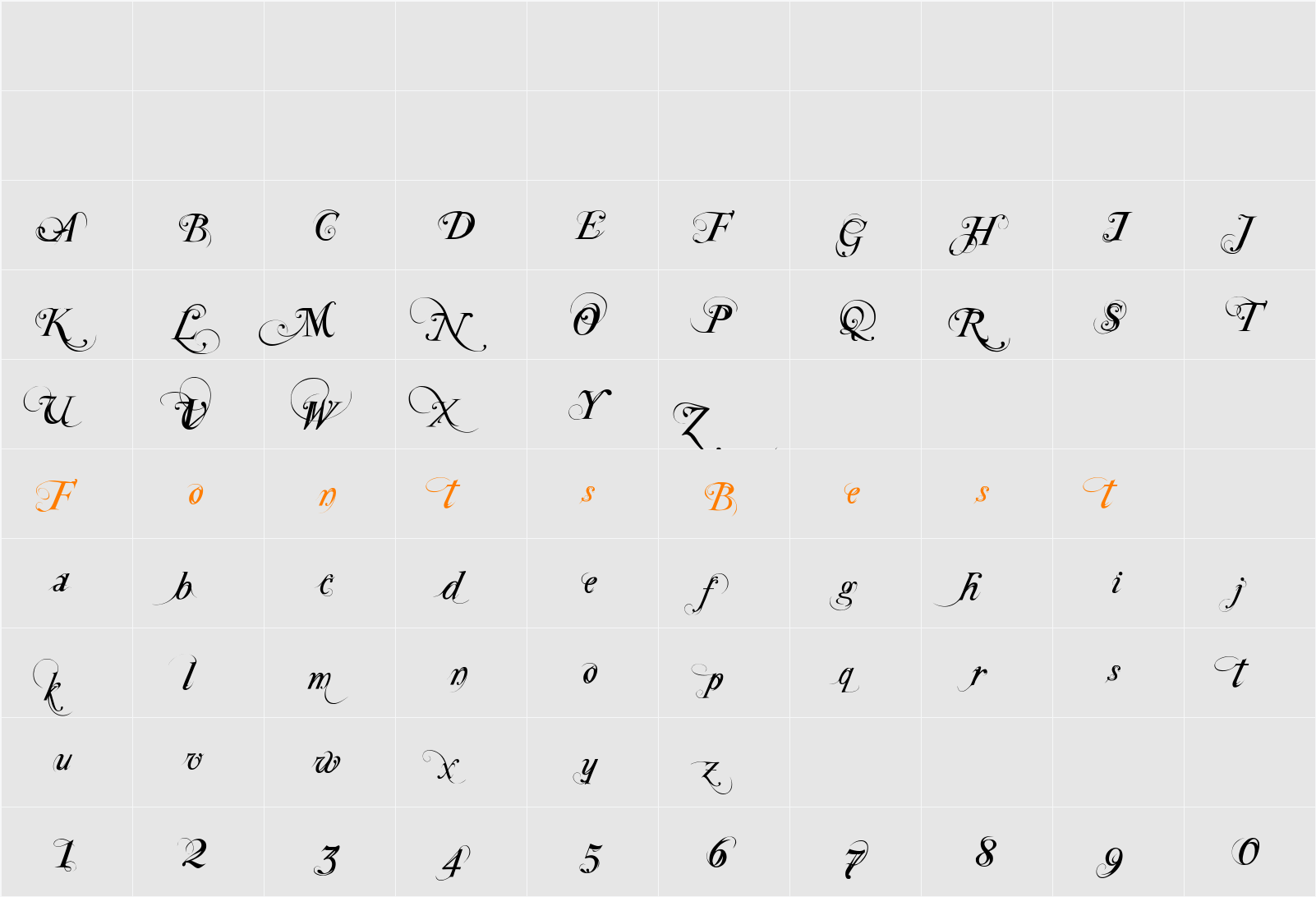 Special Type Character Map