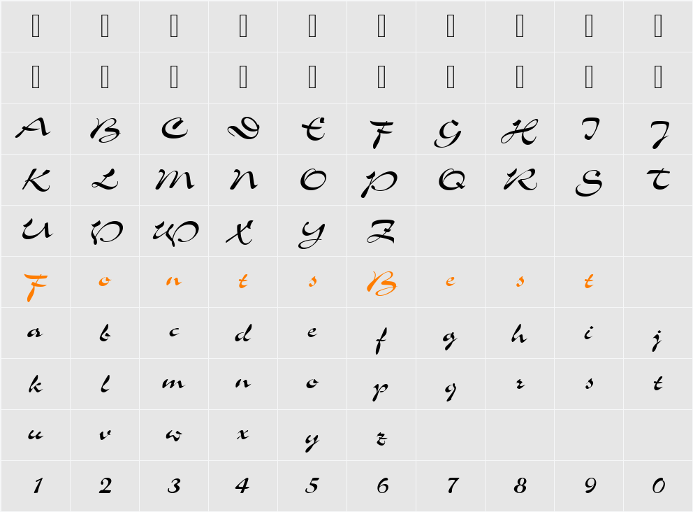 SloganJoiD Character Map