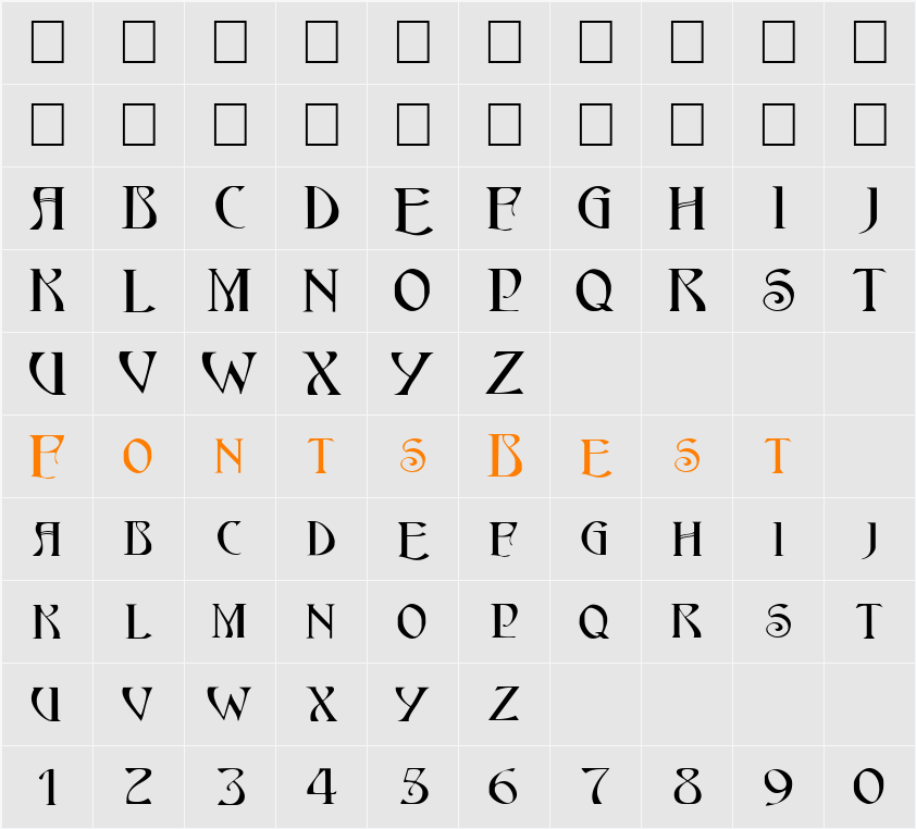 FZ JAZZY 18 EX Character Map
