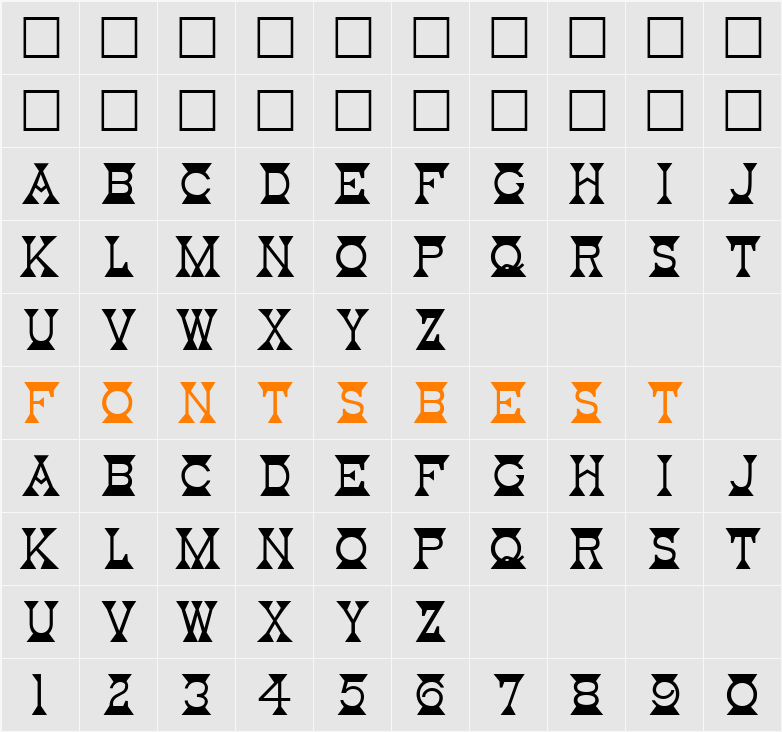 Mantel Character Map