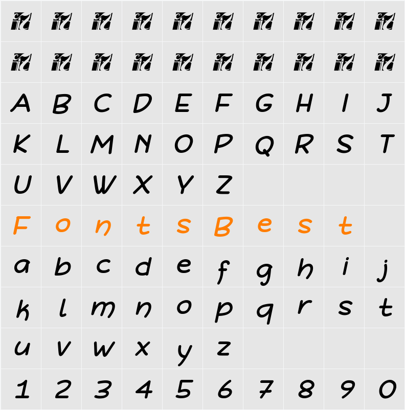 DeFonarts Character Map