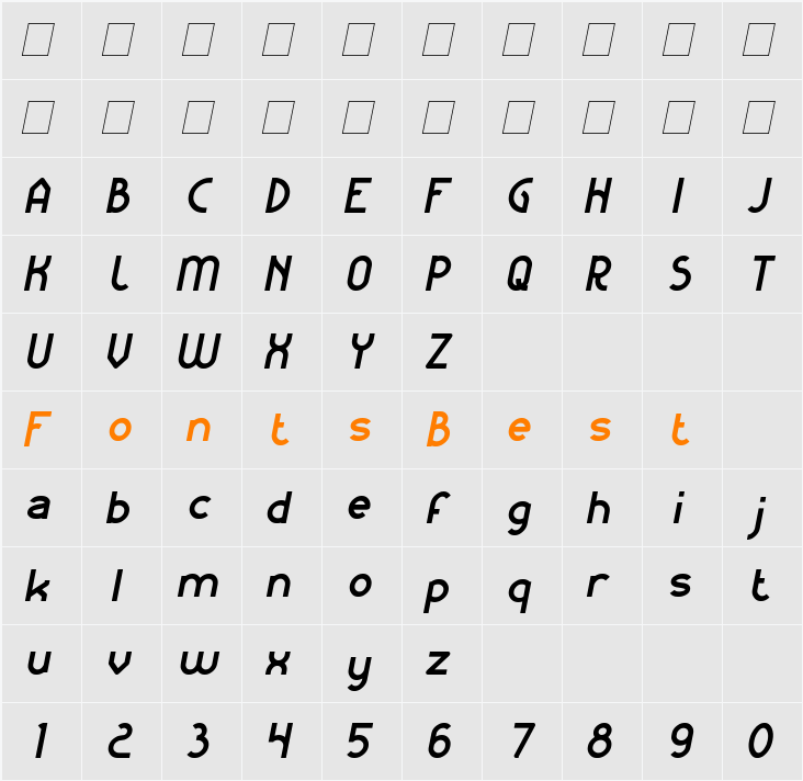 KANGAROO Punch Character Map