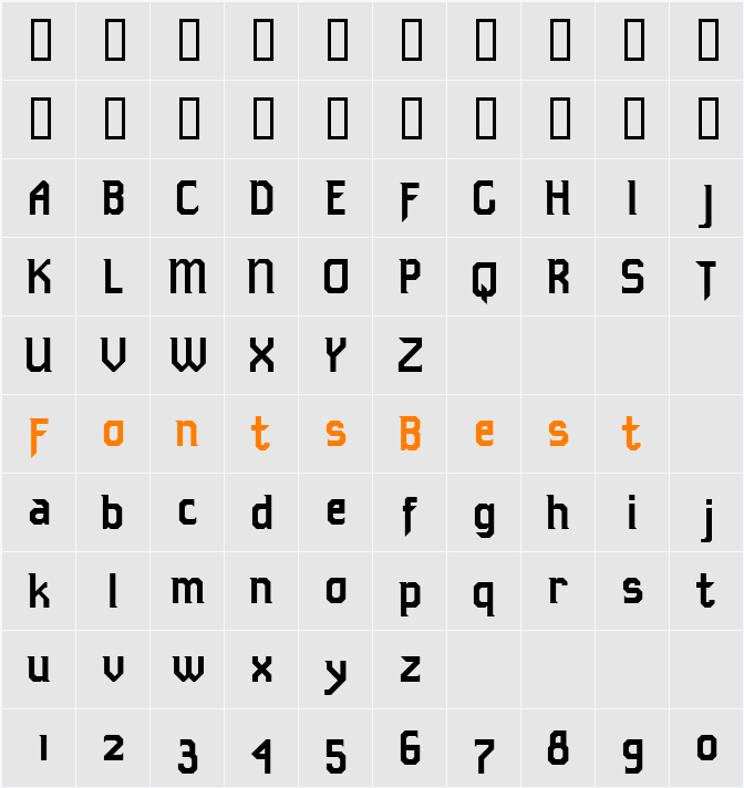 Tekno ICG Character Map