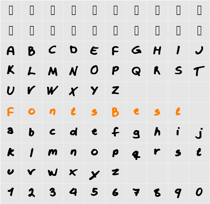 Krizzy Character Map