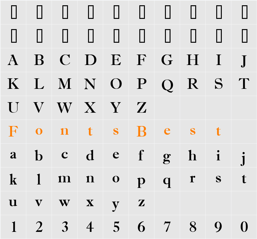 a_AntiqueTrady Character Map