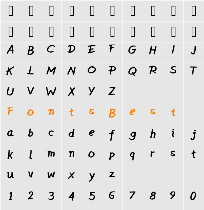 Wrusher Character Map