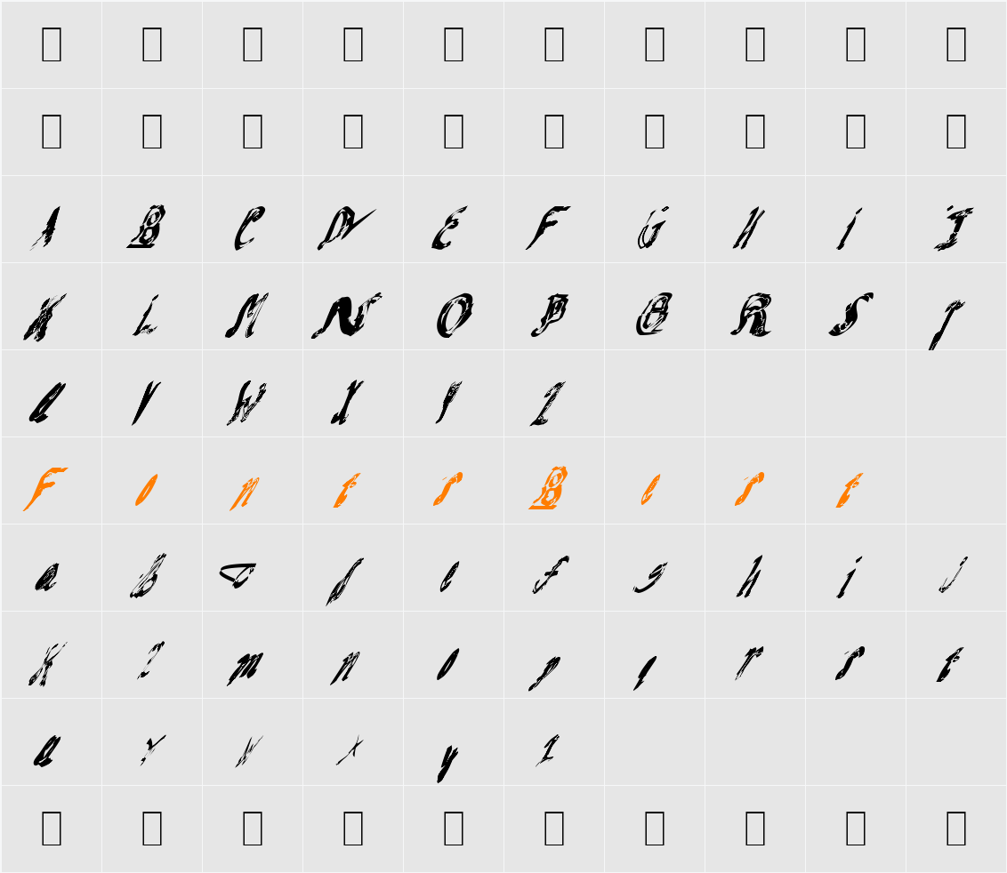Mash Note Character Map