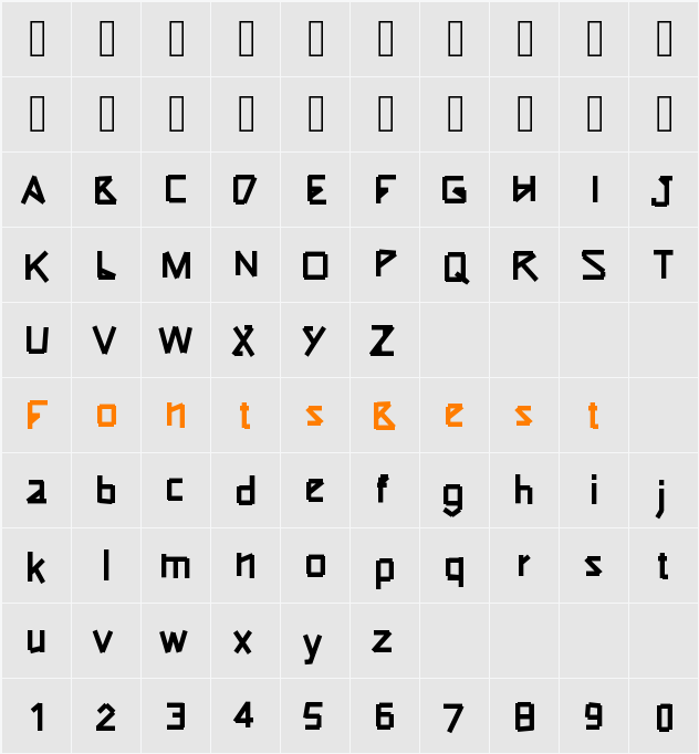 Typeotape Character Map